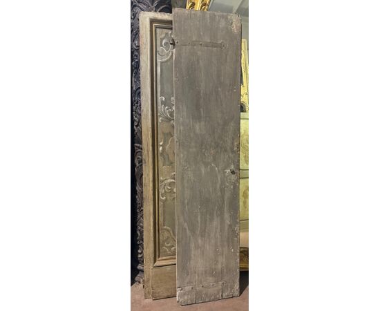 PTL716 - Antique painted door, 18th century, opening cm W 97 x H 212