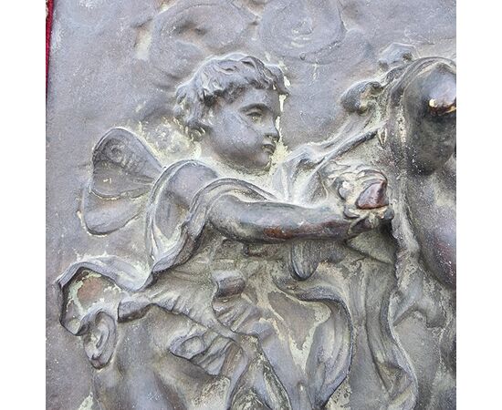 Coppia di altorilievi in bronzo neoclassici 1780 gioco di putti