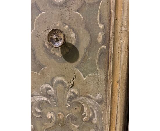 PTL716 - Antique painted door, 18th century, opening cm W 97 x H 212