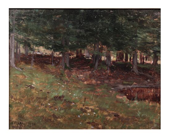 Guglielmo Ciardi (Venezia 1842-1917) – Paesaggio Montano