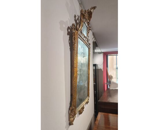 SPECCHIERA LUIGI XV IN LEGNO DORATO E A MECCA META’ XVIII SECOLO
