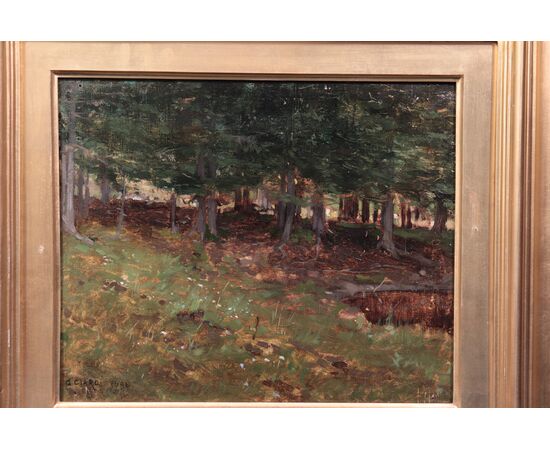 Guglielmo Ciardi (Venezia 1842-1917) – Paesaggio Montano