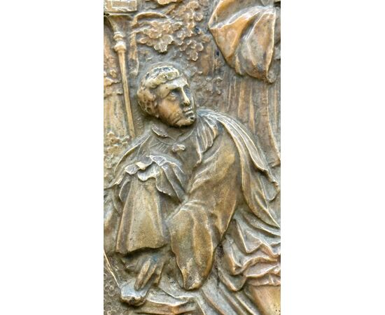 Petrified limestone bas-relief plaque, calcite - NAPOLEON III
