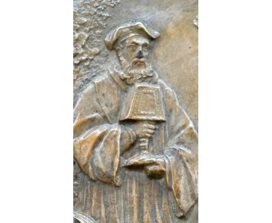 Petrified limestone bas-relief plaque, calcite - NAPOLEON III