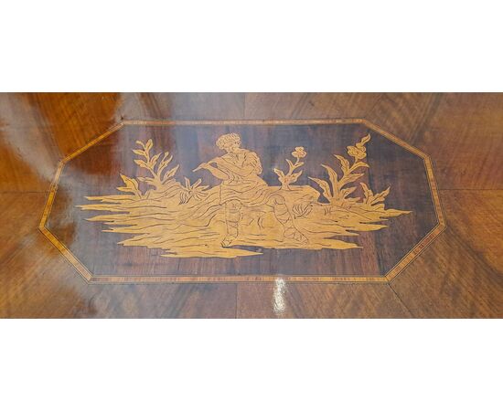 SMALL INLAID WRITING DESK - LOMBARDY - 19TH CENTURY