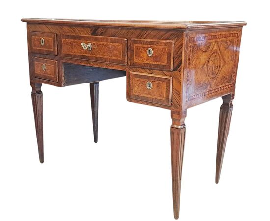 SMALL INLAID WRITING DESK - LOMBARDY - 19TH CENTURY