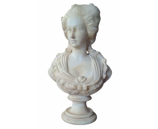 ALABASTER BUST OF MARIE ANTOINETTE - FRANCE - 19TH CENTURY