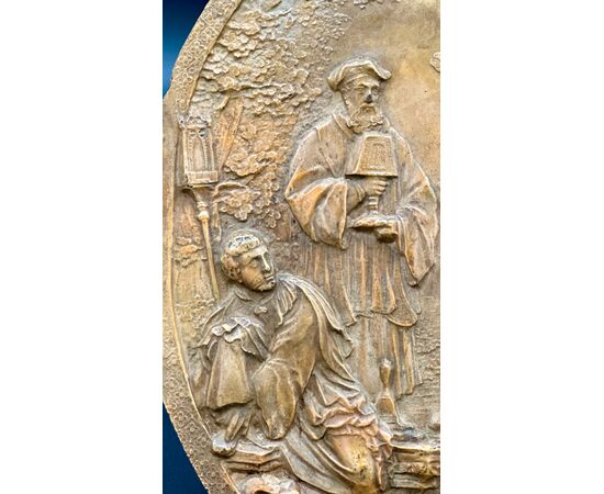 Petrified limestone bas-relief plaque, calcite - NAPOLEON III