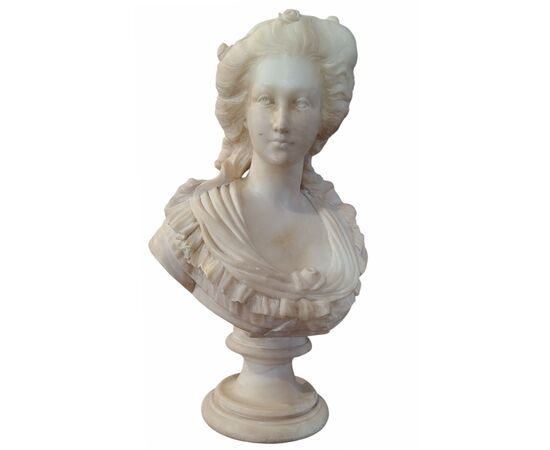 ALABASTER BUST OF MARIE ANTOINETTE - FRANCE - 19TH CENTURY