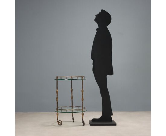Bronze and Glass Dumbwaiter Service Cart