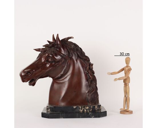 Testa di Cavallo in Bronzo F.G. Ruocco Napoli Italia Ultimo Quarto '900