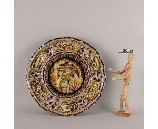 Piatto in Maiolica Carlo Zauli Faenza Italia Anni '60