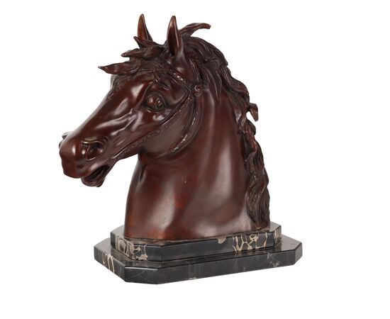 Testa di Cavallo in Bronzo F.G. Ruocco Napoli Italia Ultimo Quarto '900