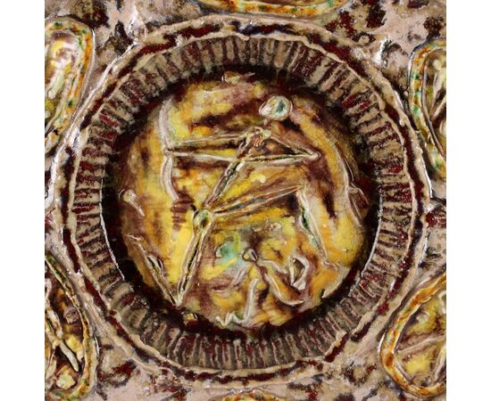 Piatto in Maiolica Carlo Zauli Faenza Italia Anni '60