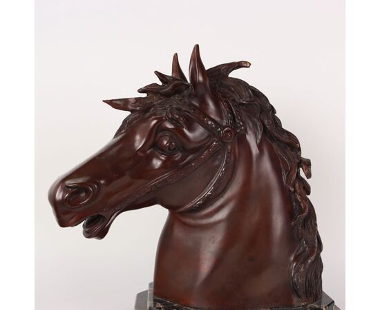 Testa di Cavallo in Bronzo F.G. Ruocco Napoli Italia Ultimo Quarto '900