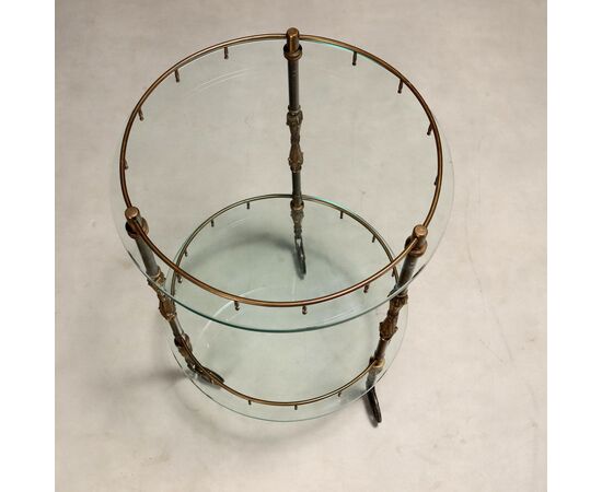 Bronze and Glass Dumbwaiter Service Cart