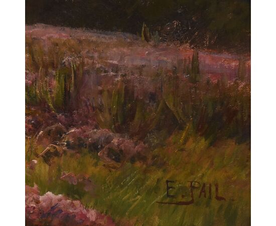 OLD PAINTINGS WITH LANDSCAPES, FRENCH HEATH, ÉDOUARD PAIL, OIL ON CANVAS, LATE 19TH CENTURY (QP692)