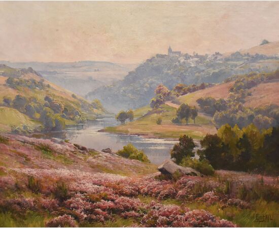 OLD PAINTINGS WITH LANDSCAPES, FRENCH HEATH, ÉDOUARD PAIL, OIL ON CANVAS, LATE 19TH CENTURY (QP692)