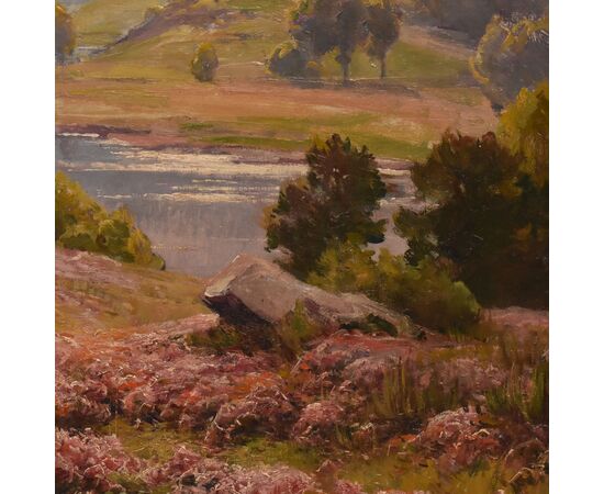OLD PAINTINGS WITH LANDSCAPES, FRENCH HEATH, ÉDOUARD PAIL, OIL ON CANVAS, LATE 19TH CENTURY (QP692)