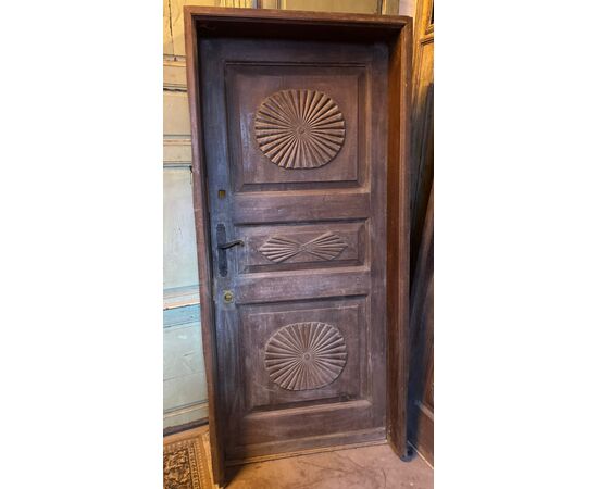 PTI603 - N. 3 antique wooden doors, complete with recent frame, 18th century, different sizes