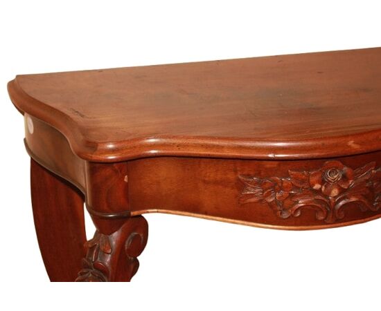 Small Louis Philippe console table in mahogany wood from the 19th century