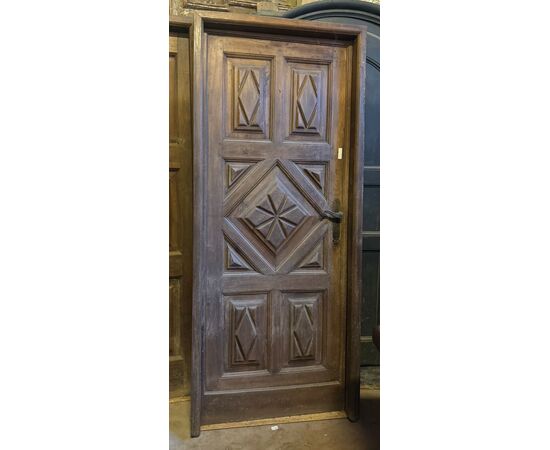 PTI603 - N. 3 antique wooden doors, complete with recent frame, 18th century, different sizes