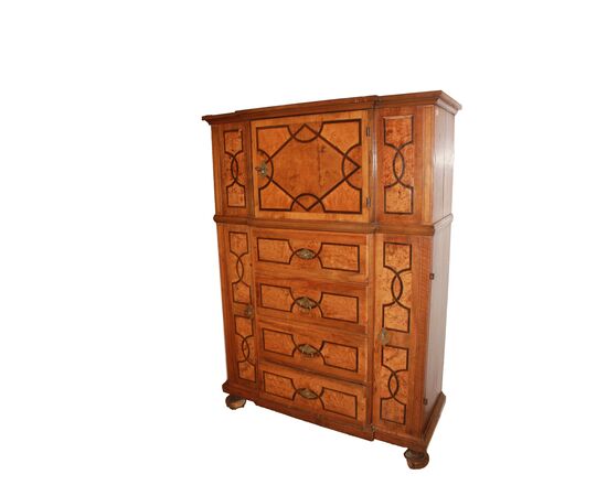 Biedermeier Style Elm Wood Sideboard, Northern Europe, 19th Century