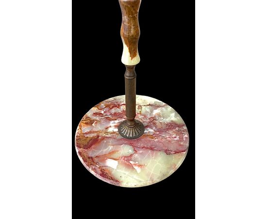 Alabaster and bronze floor lamp.