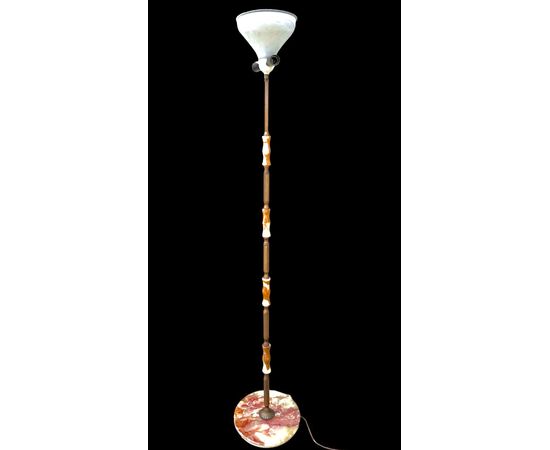 Alabaster and bronze floor lamp.