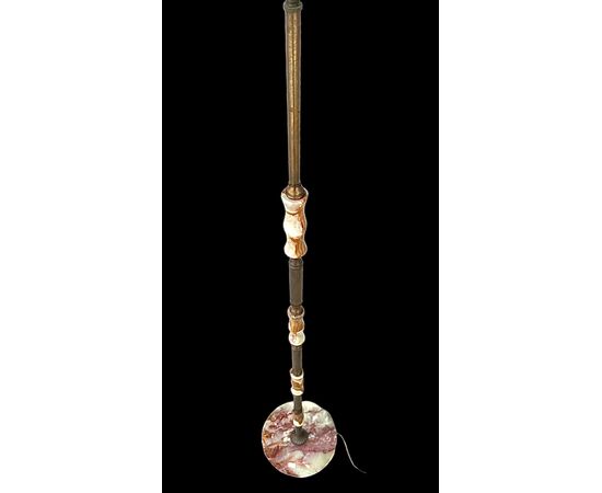 Alabaster and bronze floor lamp.