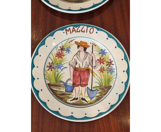 Series "The 12 Months", popular Venetian plates – Nove (Tasca), ca. 1945–1965, diameter 22 cm