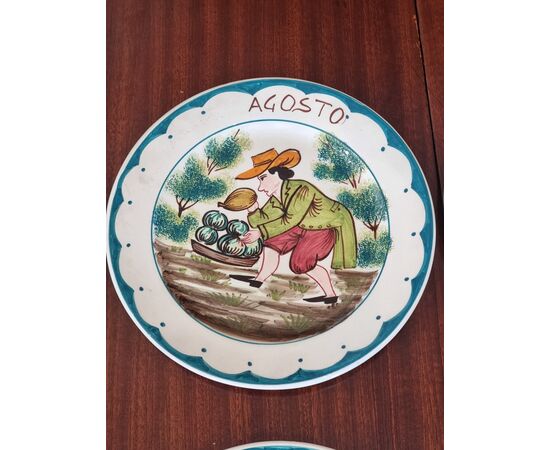 Series "The 12 Months", popular Venetian plates – Nove (Tasca), ca. 1945–1965, diameter 22 cm
