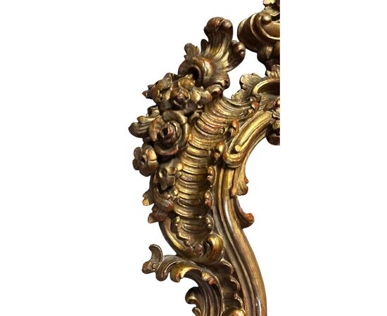 Cornice barocca in legno dorato con acquasantiera - Luigi Filippo.