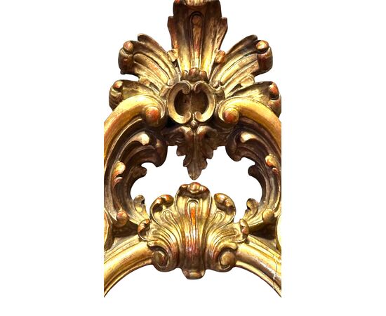 Cornice barocca in legno dorato con acquasantiera - Luigi Filippo.