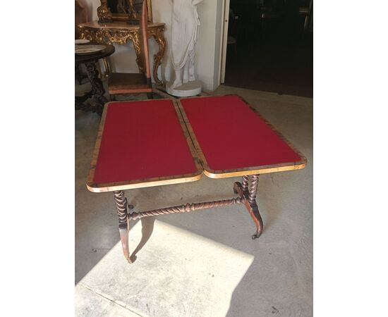 19th century walnut and burr walnut gaming table
