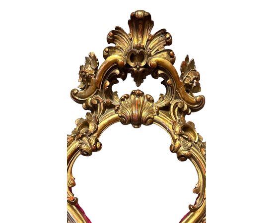 Cornice barocca in legno dorato con acquasantiera - Luigi Filippo.