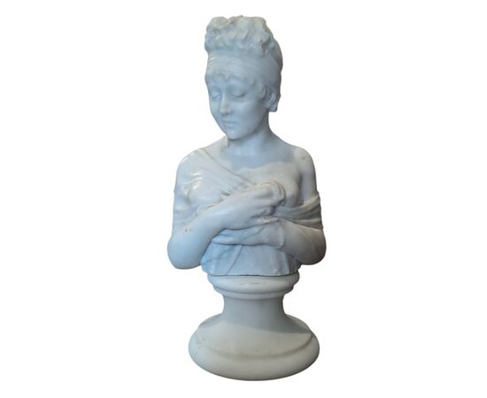 MARBLE BUST - JULIETTE RECAMIER - 19TH CENTURY