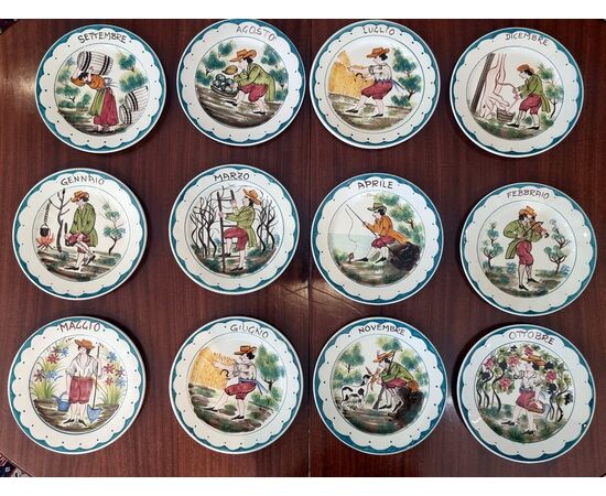 Series "The 12 Months", popular Venetian plates – Nove (Tasca), ca. 1945–1965, diameter 22 cm