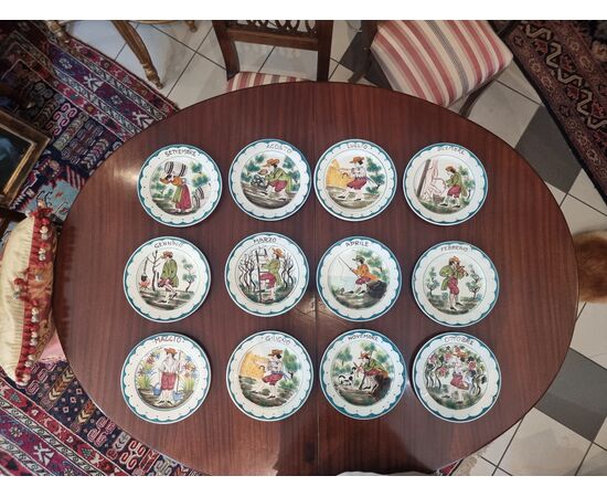 Series "The 12 Months", popular Venetian plates – Nove (Tasca), ca. 1945–1965, diameter 22 cm