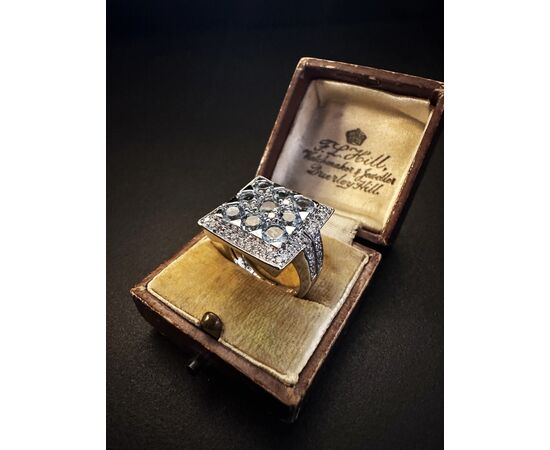 Ring with Aquamarines and Diamonds