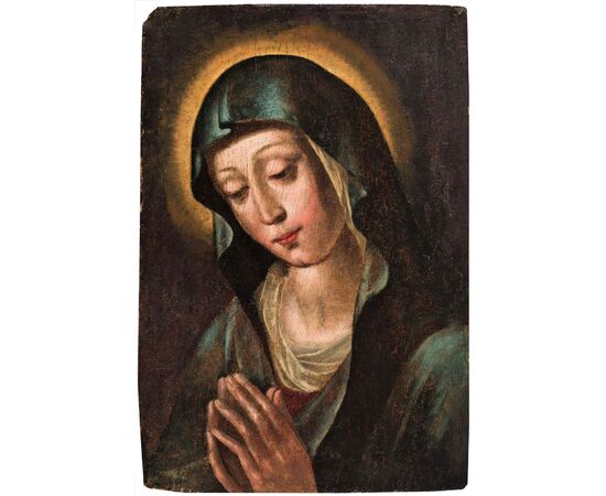 "Vergine in preghiera" olio su tavola