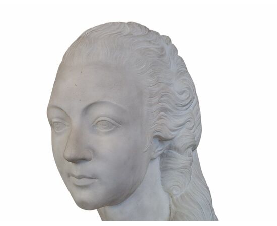 WHITE MARBLE BUST - MADAME DU BARRY - 19TH CENTURY