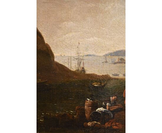 Veduta del Mediterraneo, Thomas Wyck (1616 - 1677) firmato