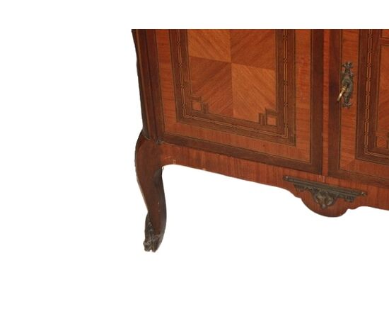 Secretaire Sitle Transizione con Bronzi e Piano in Marmo Rosso Francia