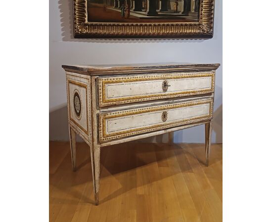 NEOCLASSICAL PAINTED CHEST OF DRAWERS LATE 18TH CENTURY