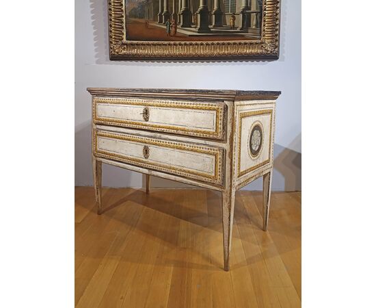 NEOCLASSICAL PAINTED CHEST OF DRAWERS LATE 18TH CENTURY
