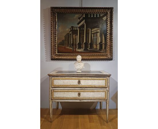 NEOCLASSICAL PAINTED CHEST OF DRAWERS LATE 18TH CENTURY