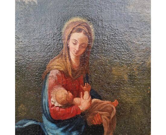 Olio su tela fine 600 Fuga d’Egitto di Philipp Peter Roos 1657-1706