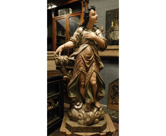 dars439 - polychrome statue representing the Archangel, cm l 60 xh 140     