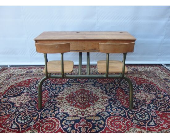 SCHOOL DESK WITH SEAT 1900s ERA